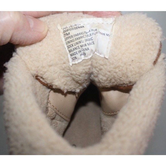 Womens Size 7M Seven Dials "Zenna" Lace Up Hiker Boots Brown Booties Fur Top - Picture 7 of 7